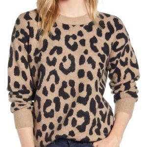 NWT J Crew Leopard Print Crewneck Sweater